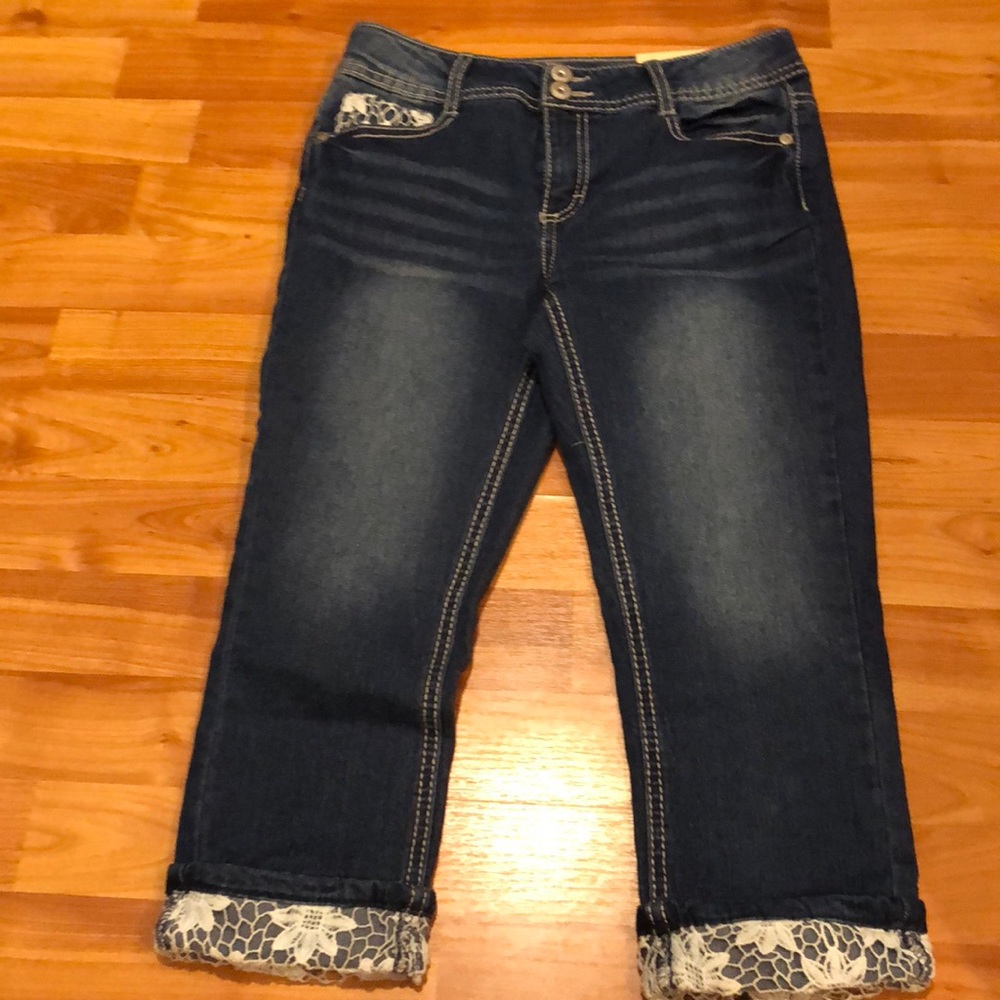 Faded glory high waisted cropped jeans